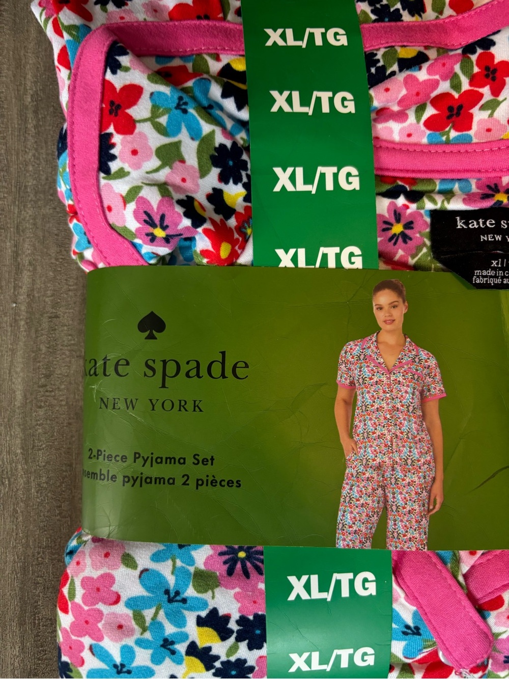 kate spade floral pajama set - pink, blue, white